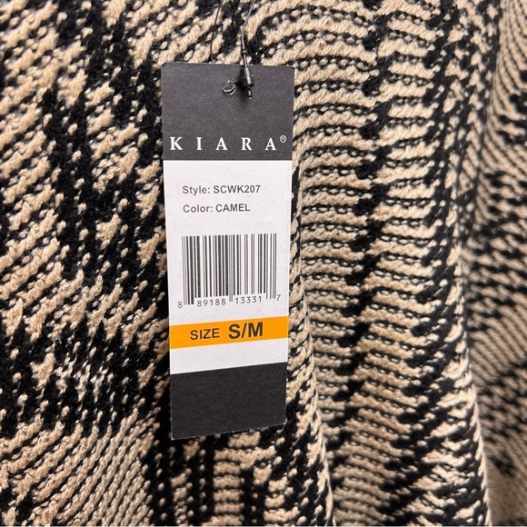 Kiara Lightweight Aztec Boho Knit Tassel Fringe Wrap Shawl Poncho Shrug - Picture 7 of 10